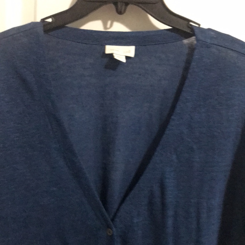 J Jill 100% linen V neck Cardigan CL petite long sleeves NWOT